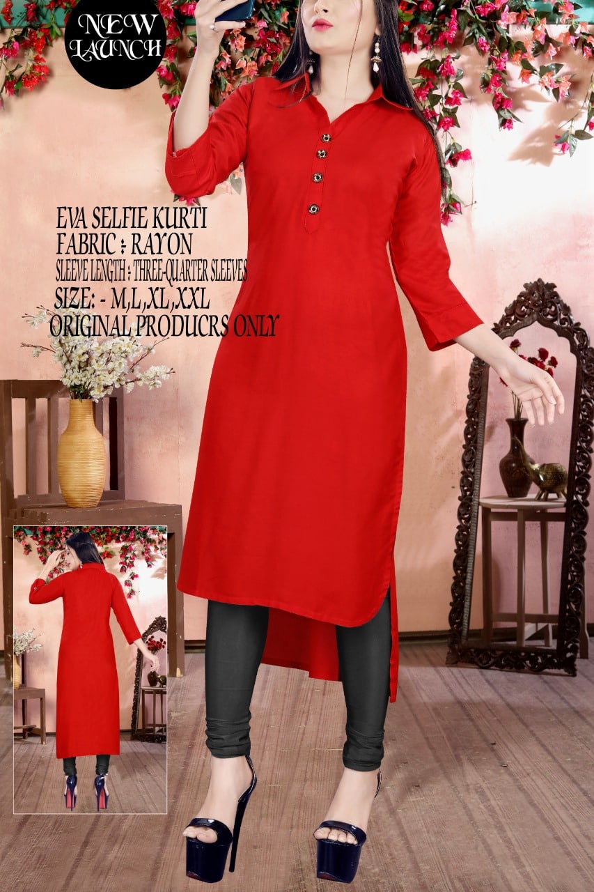 Stylish Rayon Kurtis with Button πΈ